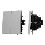 ARL NOBE Выключатель проходной 2 кл софт-тач никель SWT-MKP2-SFPL-IS (250V, 10A) (Arlight, -)