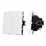 ARL NOBE Выключатель проходной 2 кл софт-тач белый кварц SWT-MKP2-SFPL-WH (250V, 10A) (Arlight, -)