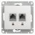 Розетка 2гн комп+комп RJ45+RJ45 с/у белый механизм кат.5е Glossa Systeme Electric  (1/10)