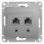 Розетка 2гн комп+комп RJ45+RJ45 с/у алюминий механизм кат.5е Glossa Systeme Electric  (1/10)