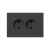 Механизм розетки двойной, 16А, без заземления, без шторок, с рамкой, чёрный Эпика EKF