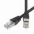 Патч-корд экранированный SLIM CAT6A S/FTP 4х2, 28 AWG, LSZH, чёрный, 0,3м