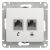 Розетка 2гн комп+ТФ RJ45+RJ11 с/у белый механизм кат.5е Glossa Systeme Electric (1/10)