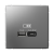 Розетка 2гн USB+USB A+C с/у сталь механизм высокоскор.заряд. QC PD ArtGallery Systeme Electric (1/8/16)