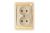 Розетка 2гн без З/К с/у крем золотая вставка 16А Mimoza Makel