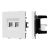 ARL NOBE Розетка телефонная двойная софт-тач белый кварц SCT-MTL2-SFPL-WH (2хRJ-11, 4C) (Arlight, -)