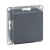 Механизм розетки, 16А, IP44, с заземлением, со шторками, c крышкой, графит Эпика EKF