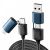 Кабель 4в1 USB-A, Type-C, Type-C, Lightning 65Вт, 1м, в черной нейлоновой оплетке REXANT