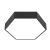 Светодиодный светильник VARTON Gexus 750х866 Up’n’Down шестиугольный подвесной 36 Вт/66 Вт 4000 K с опаловым рассеивателем RAL9005 черный муар