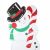 Елочная фигура "Снеговик в шляпе" 175х90 см, цвет белый