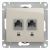 Розетка 2гн комп+комп RJ45+RJ45 с/у молочный механизм кат.5е Glossa Schneider Electric  (1/10)