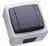 Выключатель 1кл о/у серый с пружинным зажимом IP44 Nemliyer plus Makel (1/12/120)