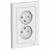 Розетка 2гн без З/К шторки с/у белый в сборе 16А AtlasDesign Systeme Electric