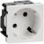 Розетка 45град з/к з/ш в/з белая