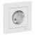 Розетка 1гн с З/К шторки с/у белый в сборе 16А AtlasDesign Systeme Electric