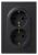 Розетка ЭРА Galaxy 15-2104-05 с заземлением двойная 2X2P+E Schuko 16А-250В IP20 антрацит