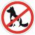Наклейка запрещающий знак "С животными вход запрещен" 150*150 мм