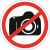 Наклейка запрещающий знак "Фотосъемка запрещена" 150*150 мм