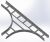 Тройник для лестничного лотка НЛО 200х100х3000 радиус 600 мм, толщ. 1,5 мм, гор. цинк