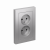 Розетка 2гн без З/К шторки с/у алюминий в сборе 16А AtlasDesign Systeme Electric