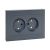 Механизм розетки двойной, 16А, без заземления, без шторок, с рамкой, графит Эпика EKF