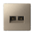 Розетка 2гн комп+комп RJ45+RJ45 с/у шампань механизм кат.6А ArtGallery Systeme Electric (1/5/20)