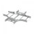 Х-образный ответвитель 80х750, толщ. 3 мм, R300, в комплекте с крепёжными элементами, необходимыми для монтажа, алюминий