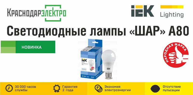 Новинка: LED-лампы «шар» А80 IEK