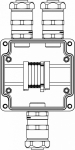 Ex клеммная коробка из GRP; 1Ex e IIC T5 Gb IP66; Клеммы 4 кв.мм - 5шт.; А,C: ввод D10,5-18мм под небронированный кабель в металлорукаве Dt20мм. Ni -3