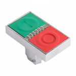 Фронтальная часть нажимной кнопки цвет красный + зеленый с подсветкой, без фиксации, EKF
