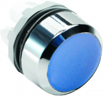 Фронтальная часть нажимной кнопки плоск., 1 упр. элемент цвет синий с круг. линзой, с фиксацией, ABB