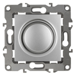 Светорегулятор 400Вт поворотно-нажимной с/у алюминий механизм 12-4101-03 Эра12 ЭРА (1/6/60)