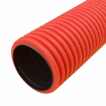 Труба гофрированная двустенная ПЭ жесткая тип 750 (SN16) красная д110 6м (36м/уп) Промрукав