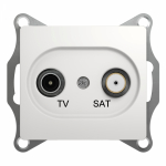 Розетка 2гн ТВ+спутник TV+SAT оконечная с/у белый механизм Glossa Systeme Electric  (1/10)