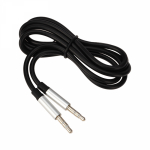 Аудио кабель AUX 3.5 мм шнур плоский 1м черный (1/20/500)