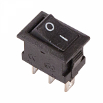 Выключатель клавишный 250V 3А (3с) ON-ON черный Micro REXANT (10/10/5000)