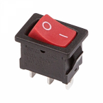 Выключатель клавишный 250V 6А (3с) ON-ON красный Mini REXANT (10/10/5000)