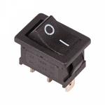 Выключатель клавишный 250V 6А (3с) ON-ON черный Mini REXANT (10/10/2000)