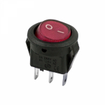 Выключатель клавишный круглый 250V 3А (2с) ON-OFF красный Micro REXANT (10/50/3000)