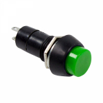 Выключатель-кнопка 250V 1А (2с) ON-OFF Б/Фикс зеленая REXANT (10/10/3000)