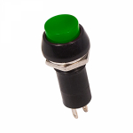 Выключатель-кнопка 250V 1А (2с) ON-OFF зеленая REXANT (10/10/3000)