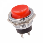 Выключатель-кнопка металл 220V 2А (2с) ON-OFF Ø16.2 красная REXANT (10/10/1000)