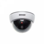 Муляж внутренней купольной камеры видеонаблюдения белого цвета с мигающим красным светодиодом Rexant (1/1/1)