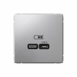 Розетка 1гн USB C с/у алюминий механизм высокоскор.заряд. QC PD ArtGallery Systeme Electric (1/8/16)