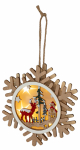 Светильник ЭРА ENGDS-6L новогодний светодиодный Снежинка подвесной 15 см 2*АА