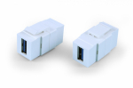 Hyperline KJ1-USB-A3-WH Вставка формата Keystone Jack с проходным адаптером USB 3.0 (Type A), ROHS, белая