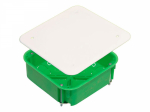 Соединительная/распаячная коробка (розетка) скрытой установки без клемм 106x106x45мм пластик термопласт зеленый ip30 HEGEL