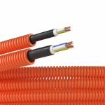 Труба ПНД гибкая гофрированная, д.20 мм, цвет оранжевый, с кабелем 3х2,5ВВГнгLS РЭК "ГОСТ+",100 м