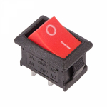 Выключатель клавишный 250V 6А (2с) ON-OFF красный  Mini REXANT (10/10/5000)