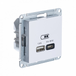 Розетка 2гн USB+USB A+C с/у белый механизм высокоскор.заряд. QC PD AtlasDesign Systeme Electric